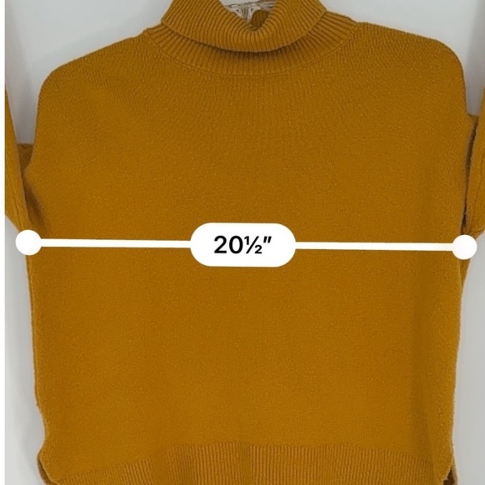 LOFT‎ Mustard Yellow Turtleneck Sweater XS Oversized Cotton Wool Blend 90-49 - Picture 10 of 13